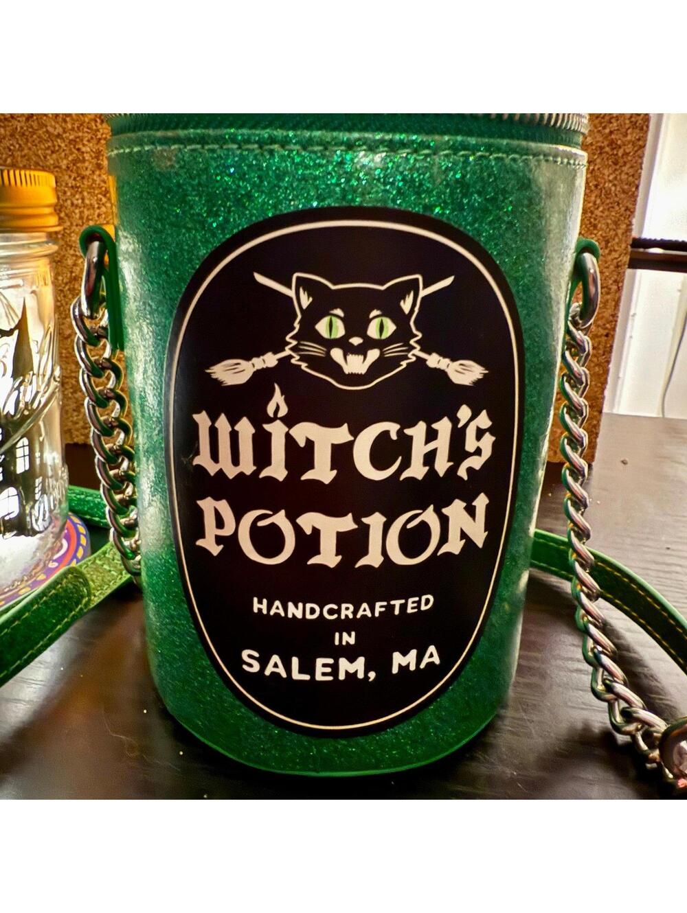 Mad Engine Viral Green Glittery Witch’s Potion Crossbody Bag - Picture 2 of 9